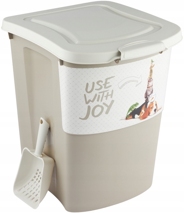 Pojemnik na karmę na kółkach z łopatką 38L Rotho ARCHIE