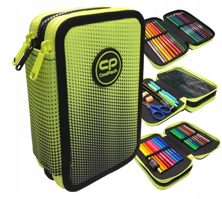 CoolPack Piórnik szkolny trzykomorowy z wyposażeniem Gradient Lemon