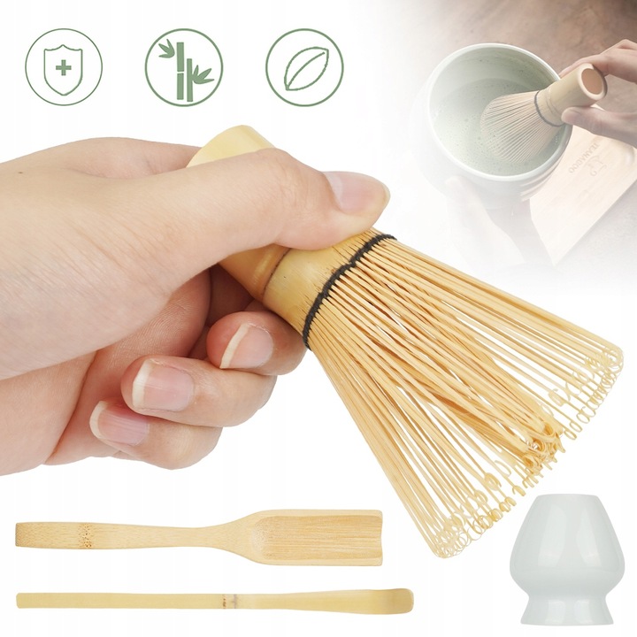 TRZEPACZKA DO MATCHY, ZESTAW 4 SZT DO HERBATY MATCHA, ZESTAW MIOTEŁ MATCHA