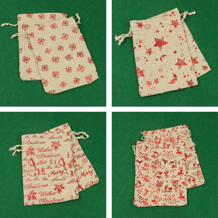 KALENDARZ ADWENTOWY dla DZIECI wiszący WORECZKI 12/16 cm DIY ZESTAW 73 el.