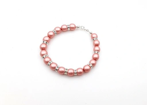 komplet biżuterii pudrowy róż SREBRO PERŁY CYRKONI