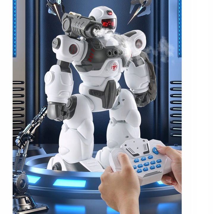MULTIFUNKCYJNY ROBOT STEROWANY STRZELA STRZAŁKAMI PARĄ PILOT PROGRAMOWANIE