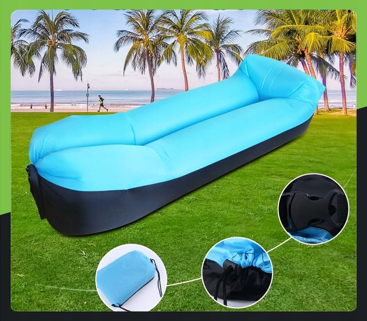 LAZY BAG Air Sofa DMUCHANA Leżak Materac Fotel Materiał Ripstop ZAGŁÓWEK