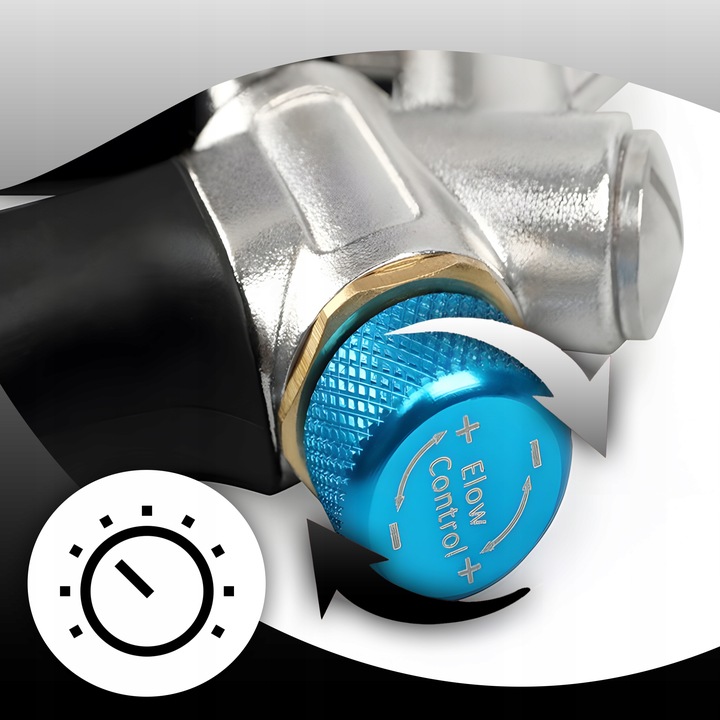 PISTOLET DO PRZEDMUCHIWANIA DYSZA VENTURIEGO REGULACJA PRZEPŁYWU POWIETRZA