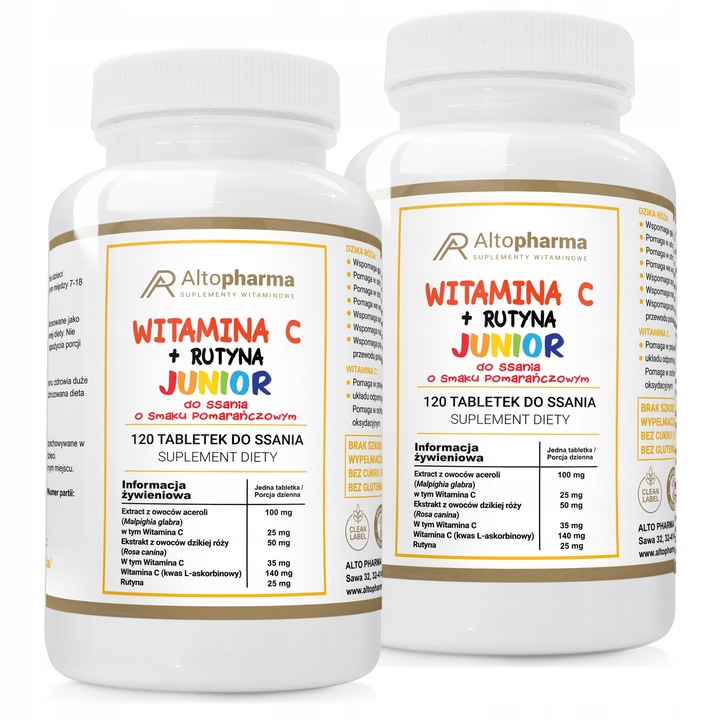 WITAMINA C + RUTYNA DLA DZIECI DO SSANIA 2x120tab