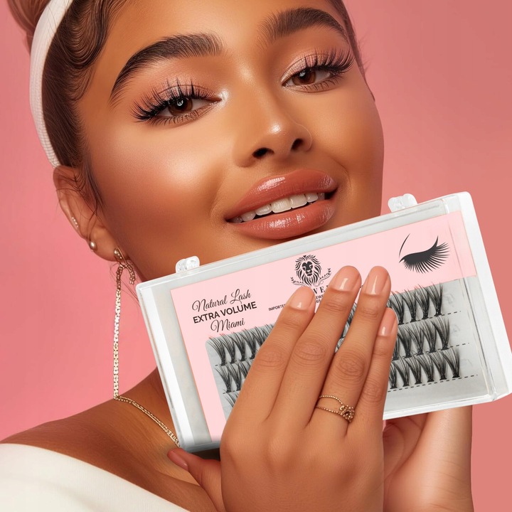 KĘPKI RZĘSY EYELASH Lewer Miami EXTRA VOLUME 10mm GĘSTE NATURALNE JEDWABNE
