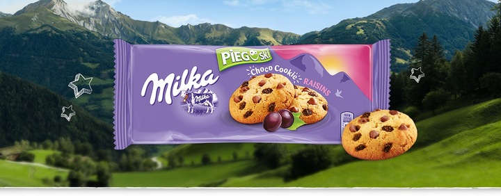 9x Milka Pieguski Choco Cookie Raisins 135