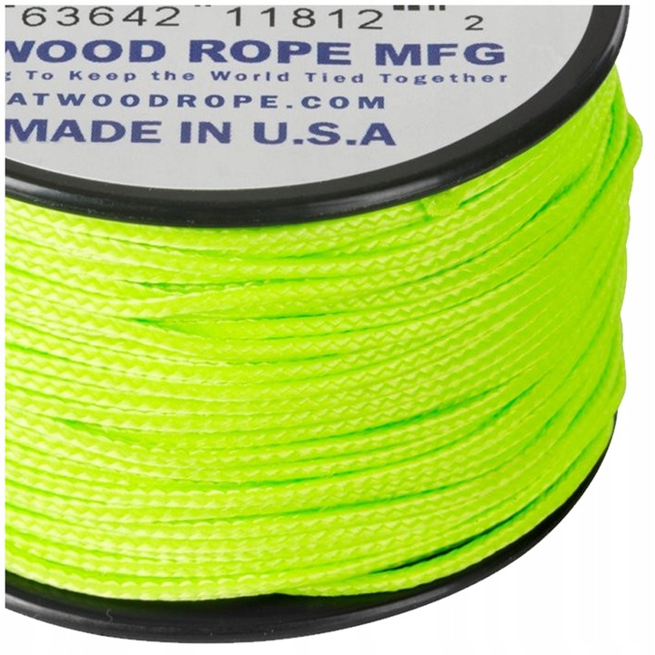Linka Atwood Rope MFG Micro Cord 1,18mm/38m (125ft) Neon Green