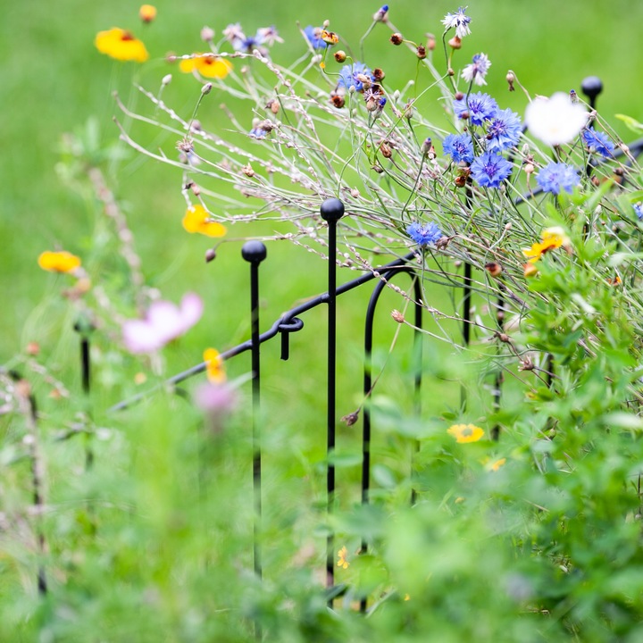 OGRODOWY PŁOT METALOWA PODPORA DO ROŚLIN PODPORY DO KWIATÓW CZARNY