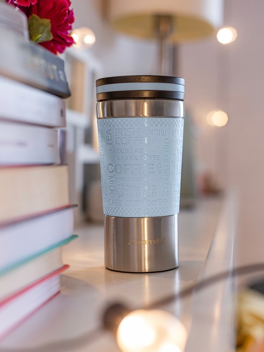 KUBEK TERMICZNY stalowy TERMOS do kawy herbaty szczelny KAMILLE 380ml