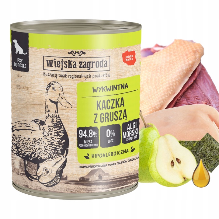 WIEJSKA ZAGRODA Mix Smaków karma dla psa mokra puszka 6 x 800g bezzbożowa