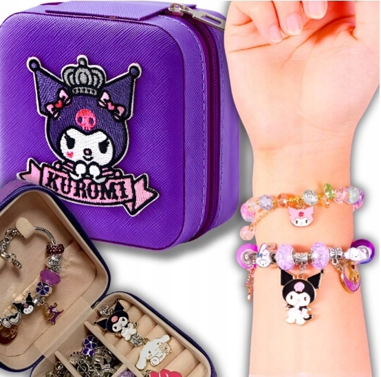 ZESTAW KUROMI DO ROBIENIA BRANSOLETEK NASZYJNIKÓW CHARMS HELLO KITTY