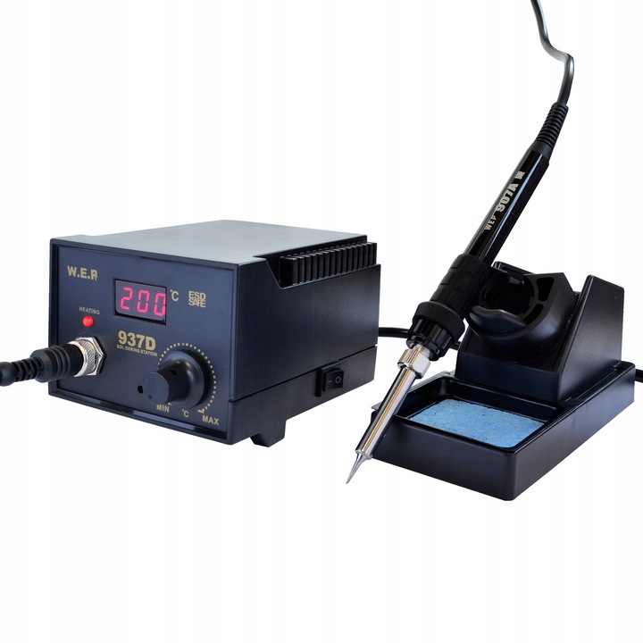 Stacja lutownicza grotowa kolbowa WEP 937D 60W chwytak smd od HOTAIR