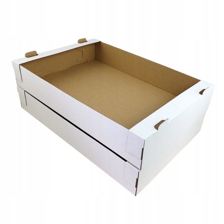 Tacka na ciasto biała 60x40x10 cm pudełko opakowanie karton na babeczki