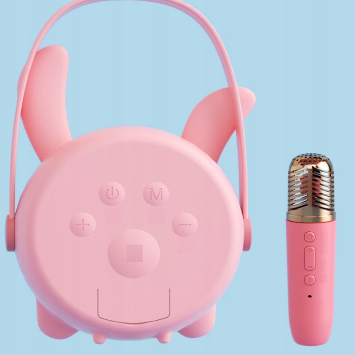 Bezprzewodowy Zestaw Karaoke Głośnik Bluetooth + 2 Mikrofony dla Dzieci RGB