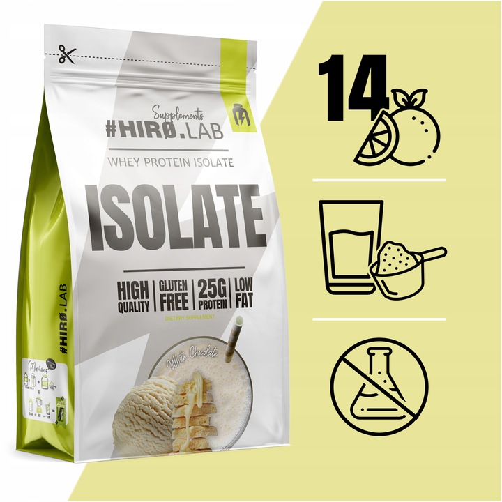 Izolat Białka BIAŁKO 700 g WPI Whey Protein Isolate Biała Czekolada Hiro