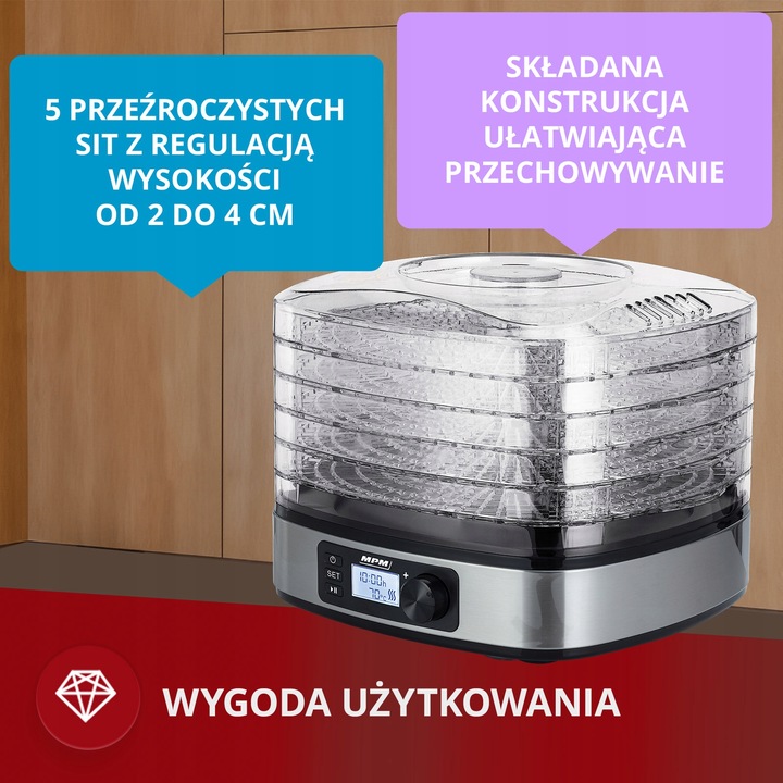 Suszarka spożywcza do grzybów owoców ziół warzyw MPM MSG-12