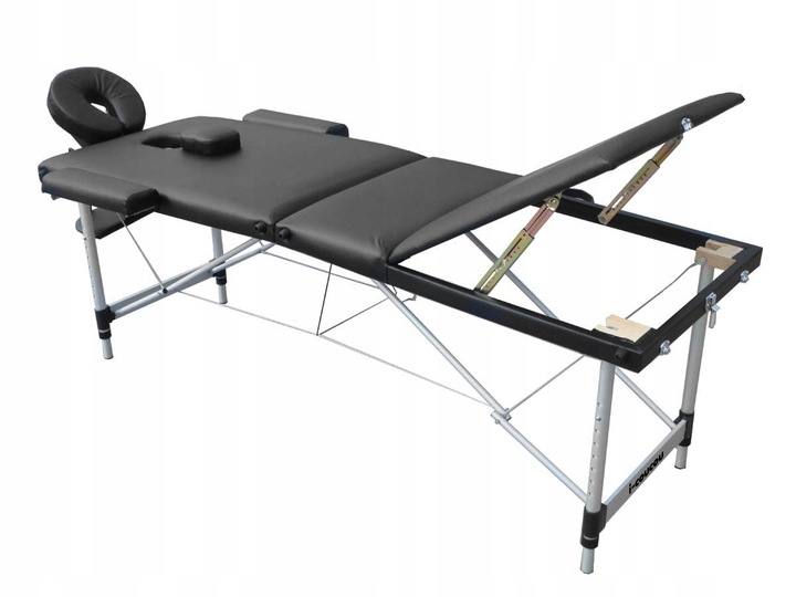 Stół Masażu 3-Seg Przenośny Składany Aluminiowy Łóżko Kosmetyczne Leżanka