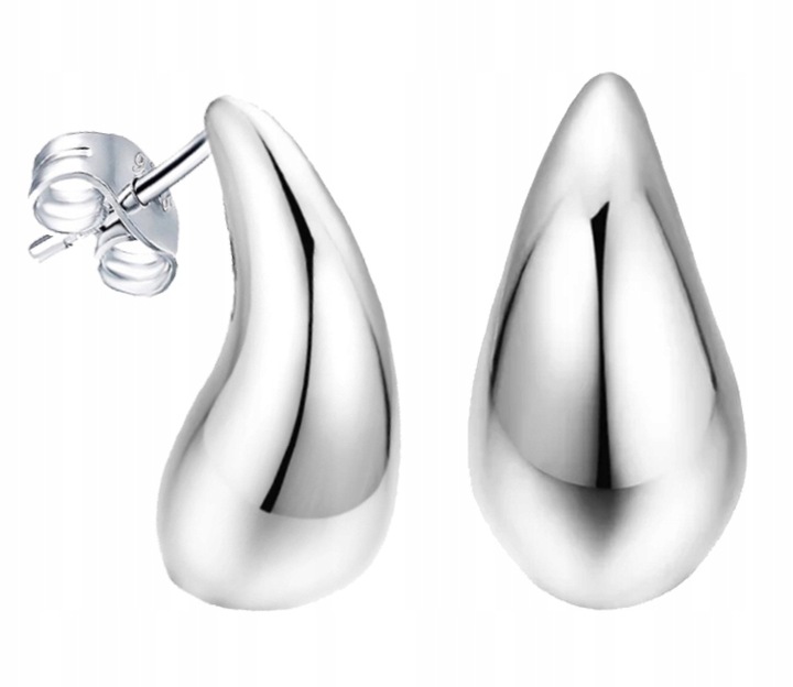 KOLCZYKI SREBRNE 925 SREBRO NA PREZENT WKRĘTKI SUBTELNE ŁEZKI KROPLE