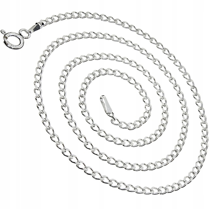 Łańcuszek srebrny pancerka 925 45cm z CUDOWNY medalik na Komunię na Chrzest