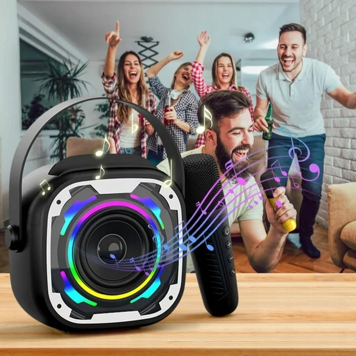BEZPRZEWODOWY ZESTAW DO KARAOKE GŁOŚNIK BLUETOOTH + 2 MIKROFONY DLA DZIECI