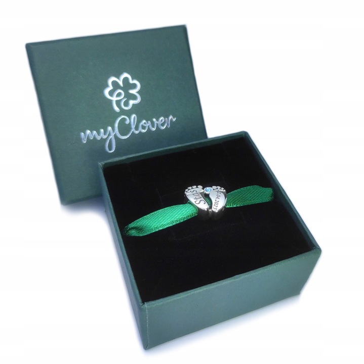 CHARMS STÓPKI zawieszka srebro 925 + TWÓJ GRAWER prezent dla młodej mamy