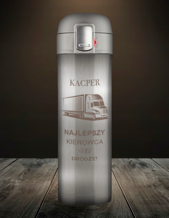 KUBEK TERMICZNY TERMOS NA KAWĘ HERBATĘ DO SAMOCHODU 440 ml PREZENT GRAWER