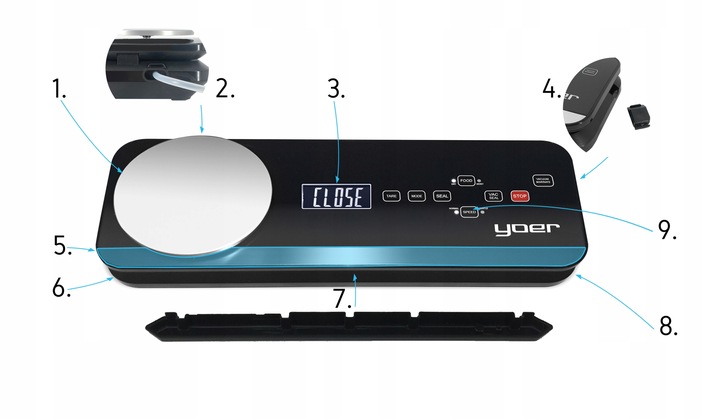 Zgrzewarka próżniowa Pakowarka żywności Yoer AUTOMATYCZNA +Pojemniki +WAGA