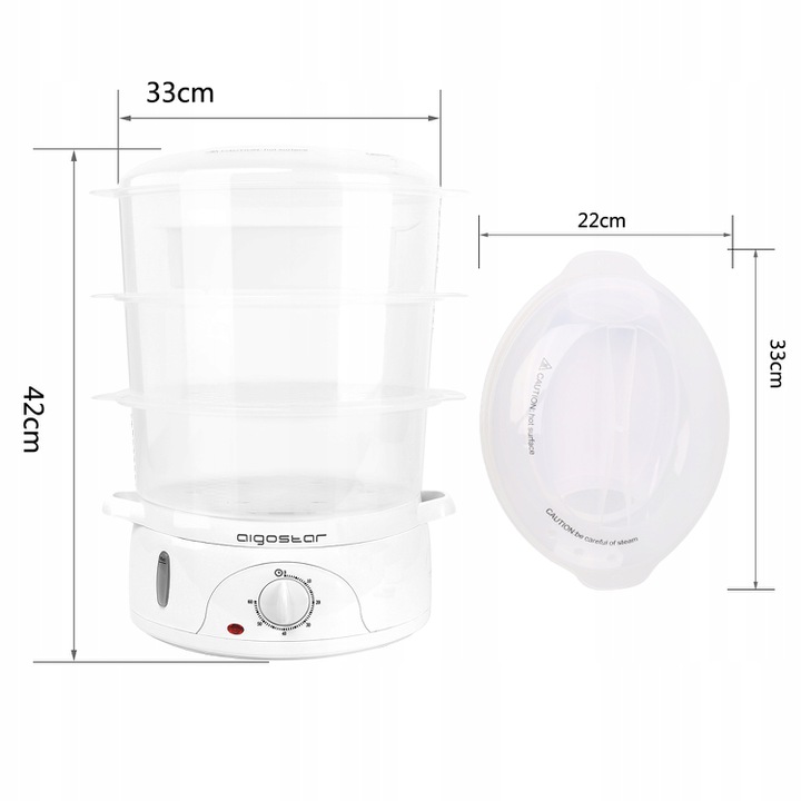 Aigostar Fitfoodie 30CFO 800W - Parowar do gotowania