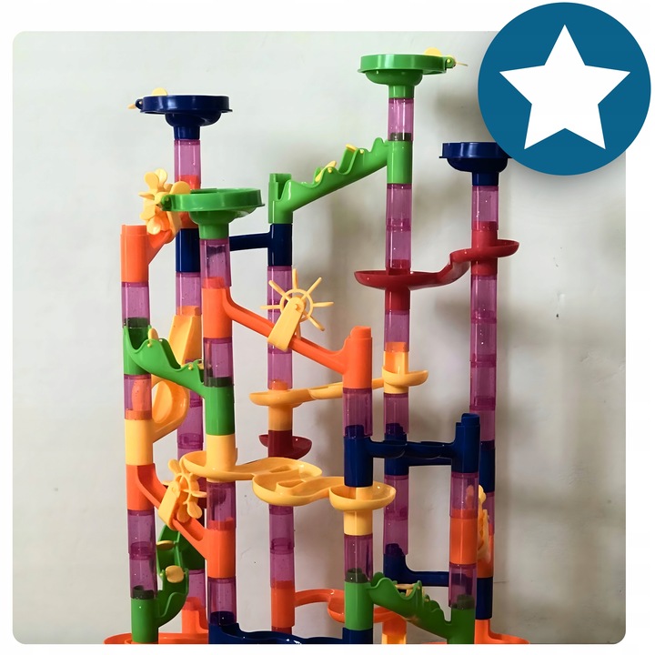 TOR KULKOWY KULODROM KLOCKI KONSTRUKCYJNE ZESTAW 105 EL KULKI 30 KULEK