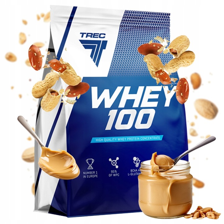 PYSZNE BIAŁKO WPC Trec Whey 100 900g PROTEINY NA MASĘ MIĘŚNIE DO TRENINGU