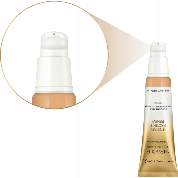 MAX FACTOR MIRACLE SECOND SKIN PODKŁAD 04 Light M.