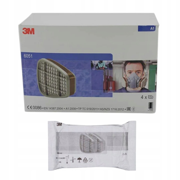 FILTR WĘGLOWY 3M 6051 A1 POCHŁANIACZ GAZOWY 2 szt.