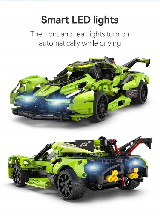 KLOCKI CADA AUTO ZDALNIE STEROWANE BALDE 432 ELEMENTY RC DUAL MODE + LED