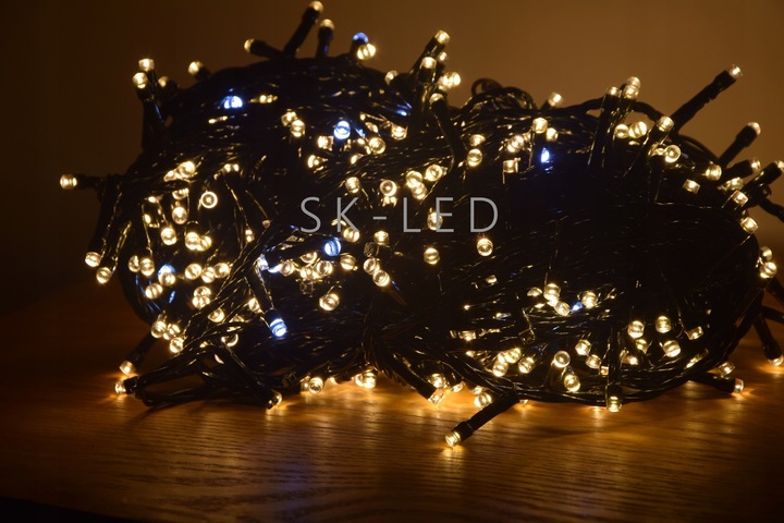 Lampki Choinkowe 1000 LED 72 m Białe Ciepłe Flash Zewnętrzne Wewnętrzne