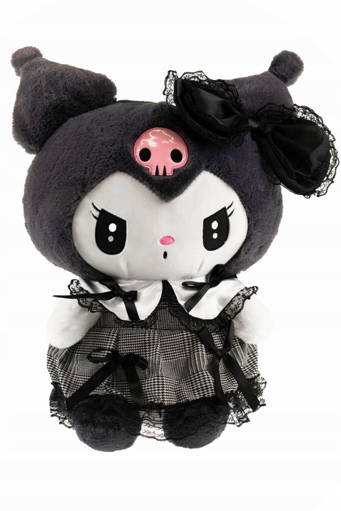 HELLO KITTY KUROMI MASKOTKA PLUSZAK ZABAWKA CZARNA SUKIENKA KOTEK 85 CM