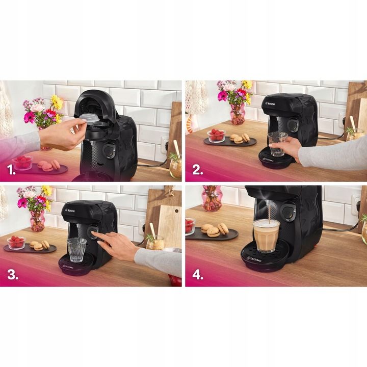 Ekspres kapsułkowy Bosch Tassimo Happy Friendly TAS102E 1400W 0,7L Czarny
