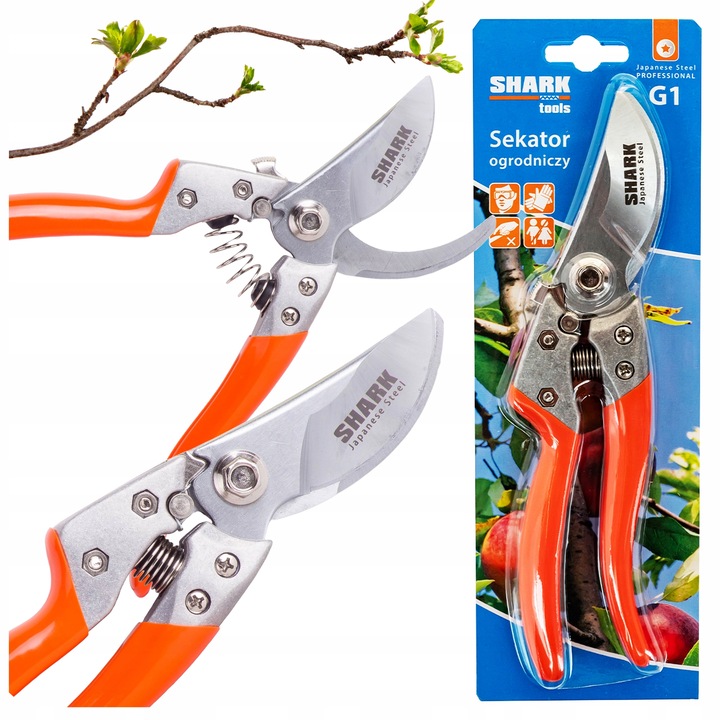 SEKATOR DO GAŁĘZI RĘCZNY NOŻYCOWY Shark G1 ogrodowy do cięcia 22 cm