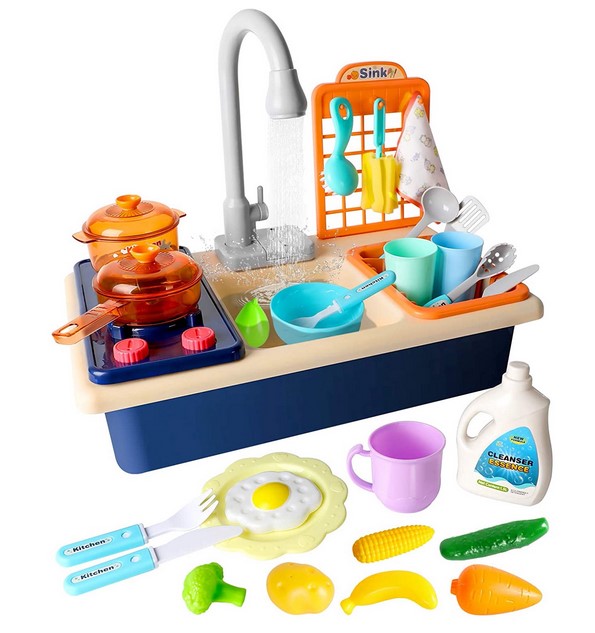 ZLEW NA WODĘ ZLEWOZMYWAK KUCHNIA DLA DZIECI AKCESORIA 2W1