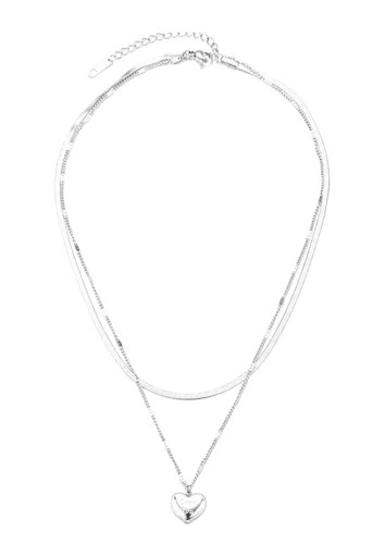 Naszyjnik lancuszek srebrne serduszko CELEBRYTKA