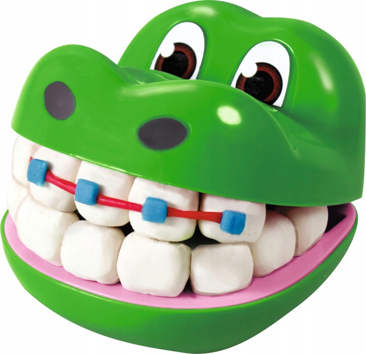 ZESTAW CIASTOLINA MAŁY DENTYSTA KROKODYL MASA PLASTYCZNA + AKCESORIA 7 TUB