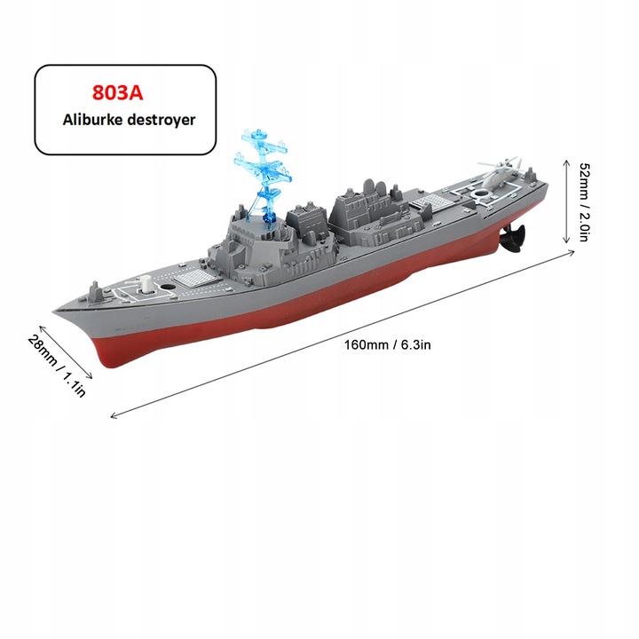 ŁÓDŹ OKRĘT WOJENNY WYŚCIGOWA ZDALNIE STEROWANA 2,4GHZ 803A