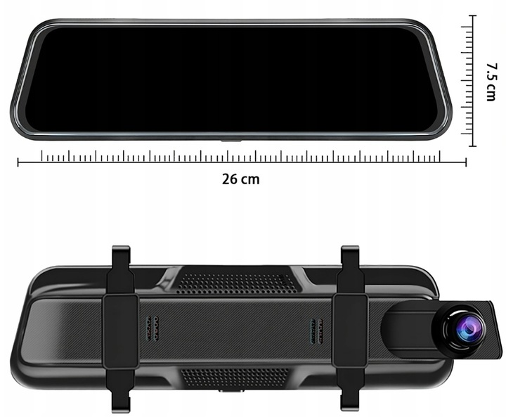 WIDEOREJESTRATOR JAZDY DOTYKOWY KAMERA COFANIA REJESTRATOR PRZÓD TYŁ MenuPL