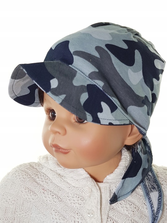 POLSKA UNIWERSALNA CZAPKA CHUSTKA CHUSTECZKA NA GŁOWĘ Z DASZKIEM 40 WZORÓW