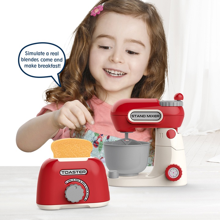 Zestaw do kuchni dla dzieci AGD naczynia mikser toster gotowanie akcesoria