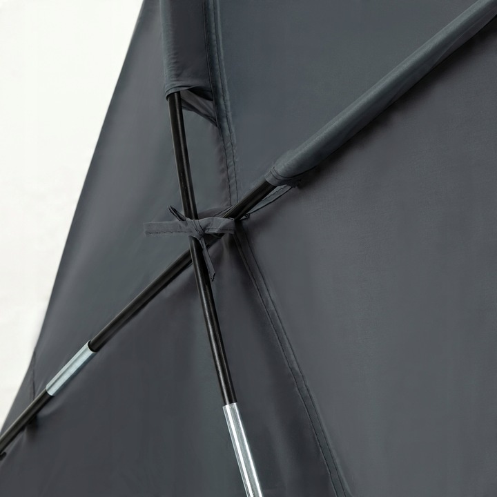 Łóżko campingowe z namiotem, podwyższone, dla 1 osoby szary