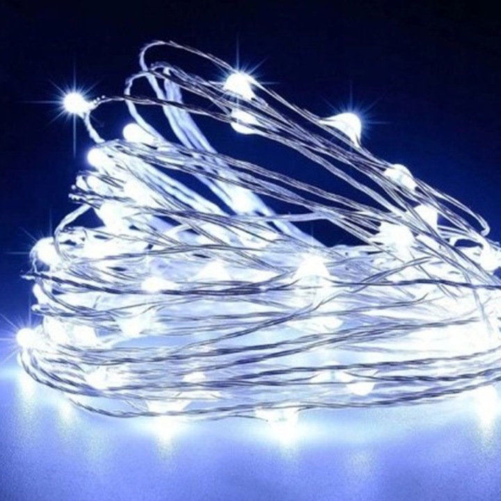 Lampki Choinkowe 1000 LED Mikro Drucik 100m Pilot Biały Zimny