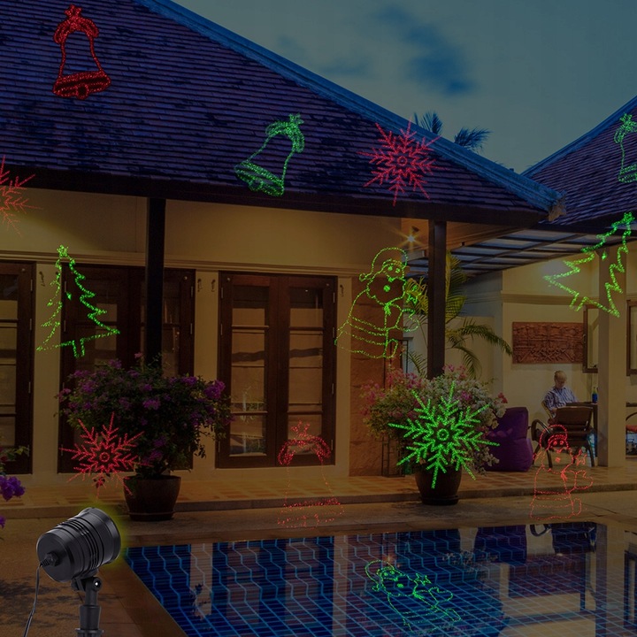 Projektor rzutnik laserowy świąteczny LED