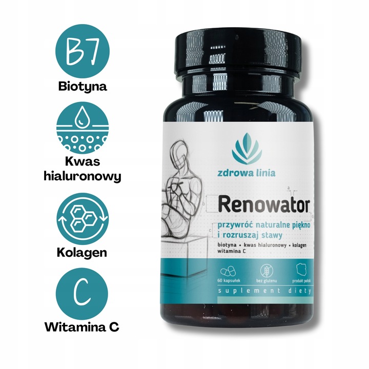 Renowator Kolagen Naticol kwas hialuronowy wit C na stawy skórę paznokcie