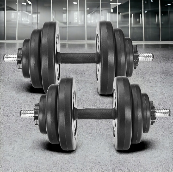 HANTLE REGULOWANE ZESTAW HANTLI HANTELKI SZTANGIELKI DO ĆWICZEŃ 2x10kg 20KG